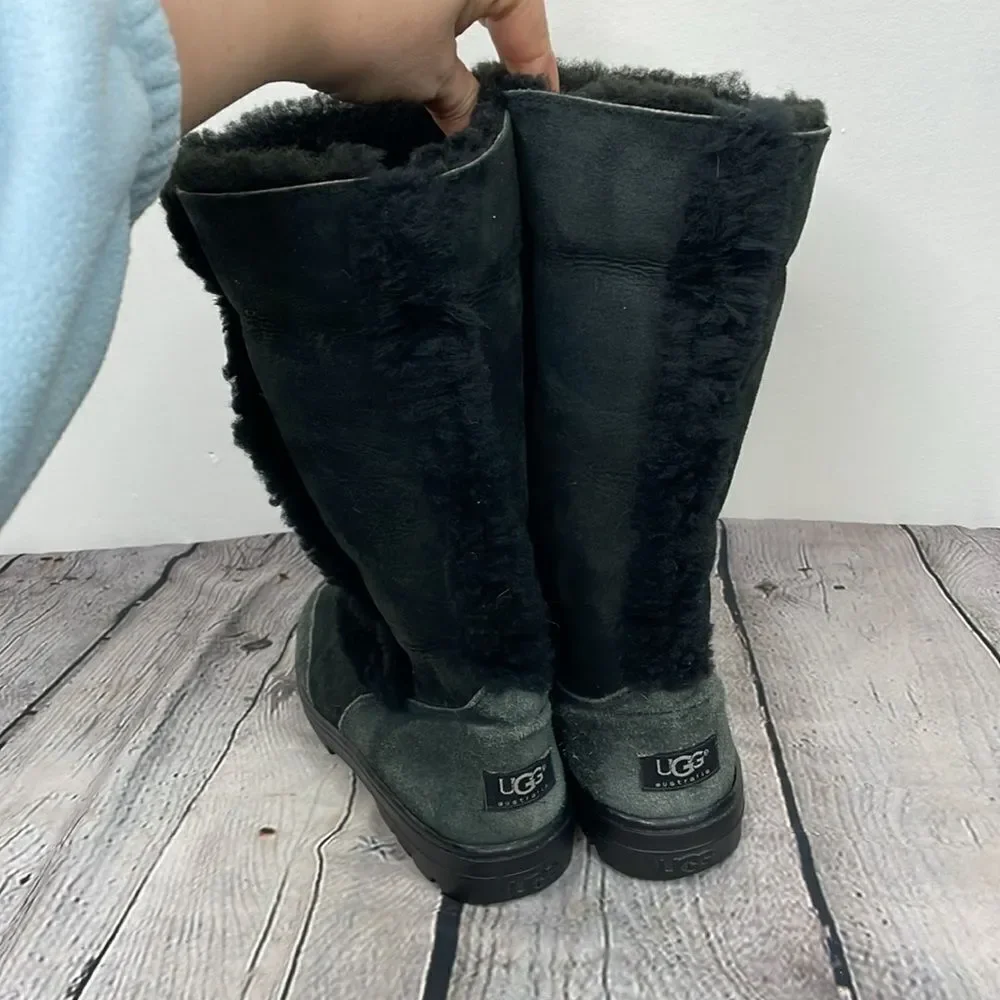 UGG Sundance II Revival Black Tall Boots size 7W
